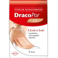 DRACOPOR Wundverband 5x7,2 cm steril hautfarben