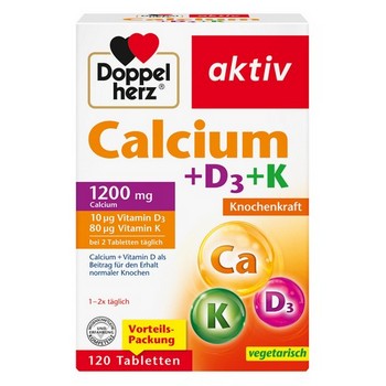 DOPPELHERZ Calcium+D3+K Tabletten