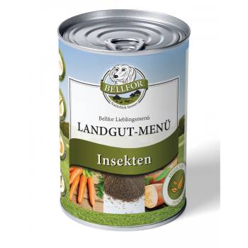 BELLFOR Landgut-Menü - hypoallergenes Nassfutter für Hunde mit Insekten getreidefrei